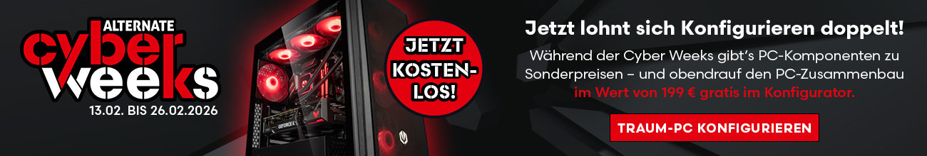 ALTERNATE Cyber Weeks - kostenlose Baupauschale