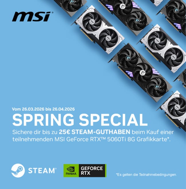 MSI HW Grafikkarten Steam Aktion