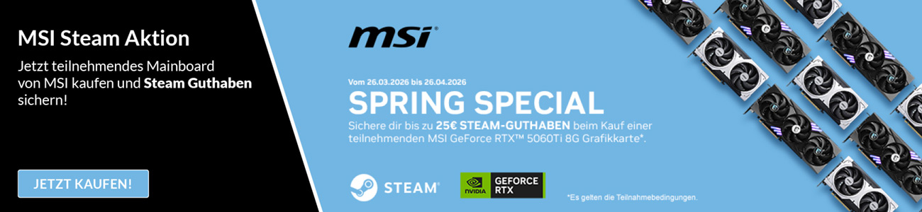 MSI HW Grafikkarten Steam Aktion