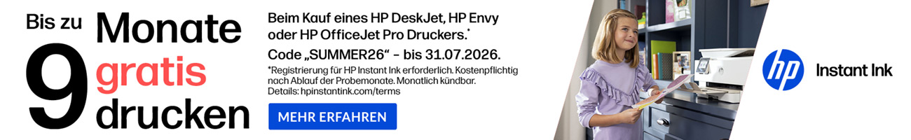 HP Instant Ink – Bis zu 9 Monate Promotion