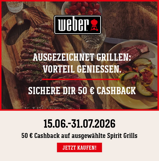 50€ Cashback auf ausgewählte Spirit Grills
