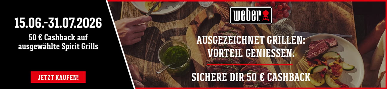 50€ Cashback auf ausgewählte Spirit Grills