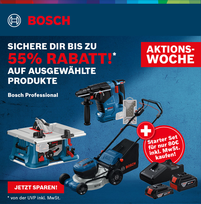 Bosch Powertools - Sichere dir bis zu 55% Rabatt!