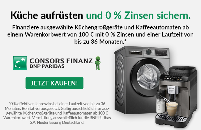 Küche aufrüsten und 0 % Zinsen sichern