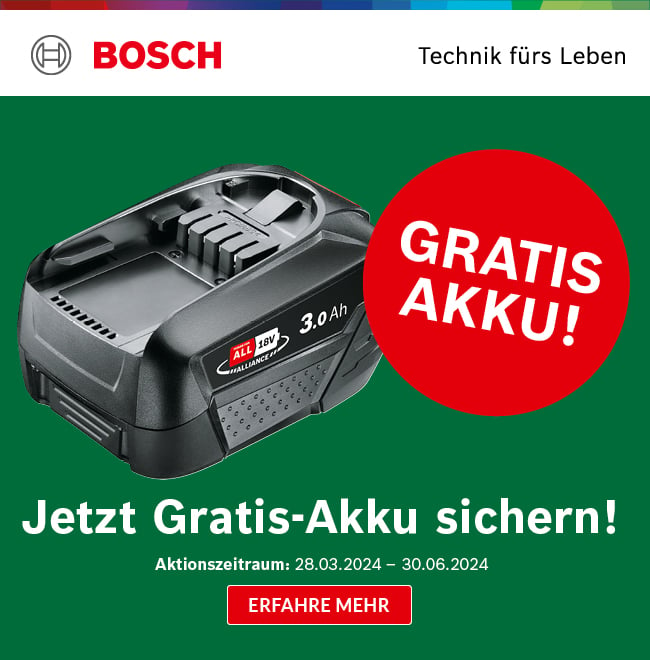 Bosch grün 18 Volt Akku gratis