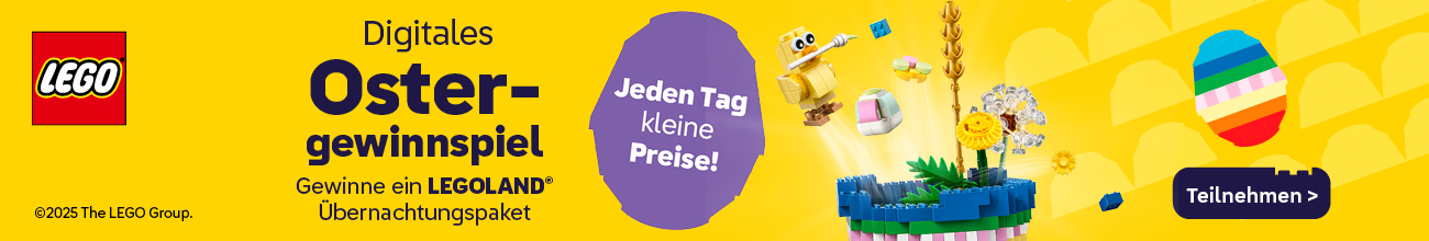 Lego Ostergewinnspiel Listingbanner, Detailseitenbanner, Skyscraper mit Verlinkung zur Gewinnspielseite