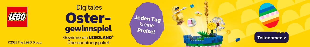 Lego Ostergewinnspiel Listingbanner, Detailseitenbanner, Skyscraper mit Verlinkung zur Gewinnspielseite