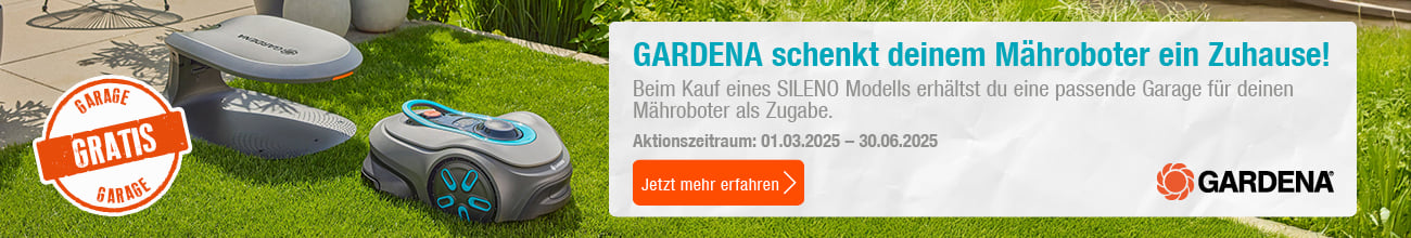 Gardena Mähroboter Aktion Gratis Garage 2025