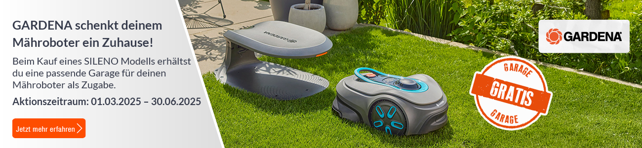 Gardena Mähroboter Aktion Gratis Garage 2025