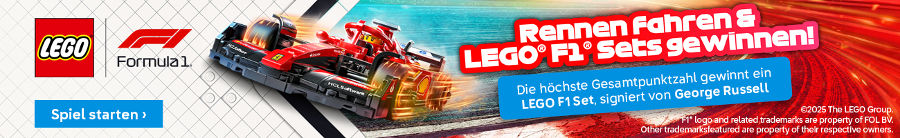 Rennen fahren & LEGO F1 Sets gewinnen
