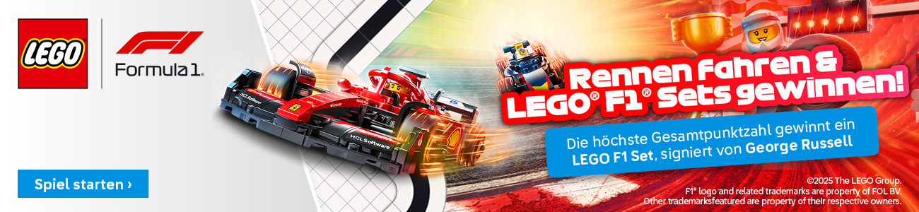 Rennen fahren & LEGO F1 Sets gewinnen