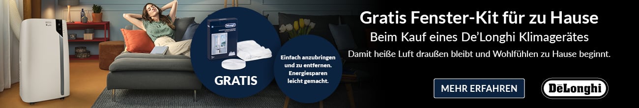 Pop-Up: DeLonghi Fenster-Kit Aktion